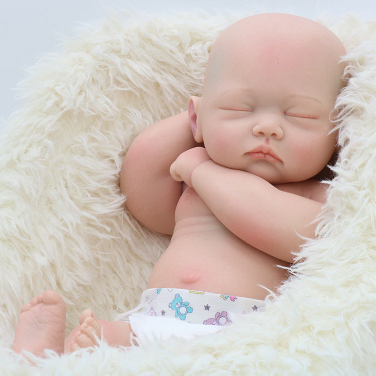 45CM Bebe Reborn Doll Girl Full Body Soft Solid Silicone Reborn Doll  Painted/Unpainted Lifelike Cute