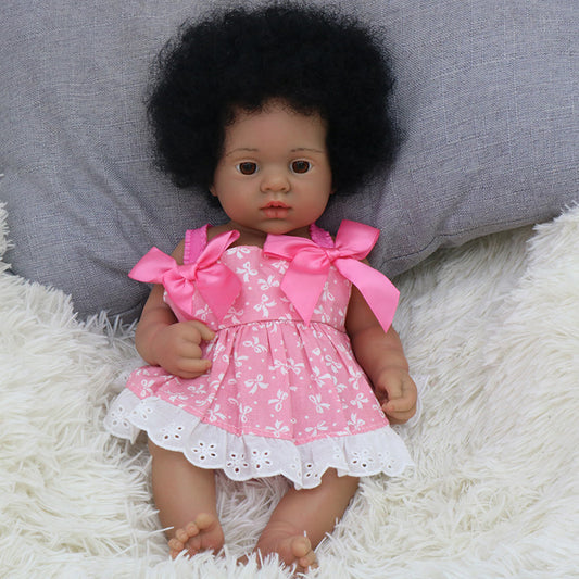 16 inch full silicone rebirth doll american reborn black silicone reborn baby dolls