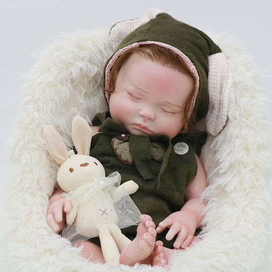 18INCH 45cm Soft Silicone Reborn Doll Little Cute Bebe Newborn Lifesize Sleeping Baby Doll Boneca Renascida Brinquedo Para