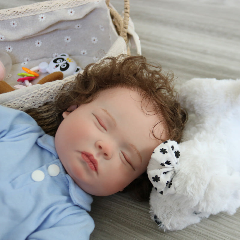 18 inch 45 cm Bebe Doll Reborn Full Body Silicone Doll High Quality Hand Paint Multiple Layers with Visible Veins