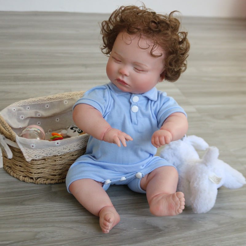 18 inch 45 cm Bebe Doll Reborn Full Body Silicone Doll High Quality Hand Paint Multiple Layers with Visible Veins