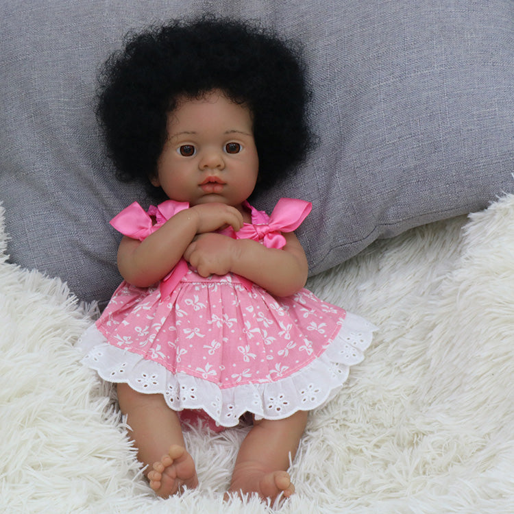 16 inch full silicone rebirth doll american reborn black silicone reborn baby dolls