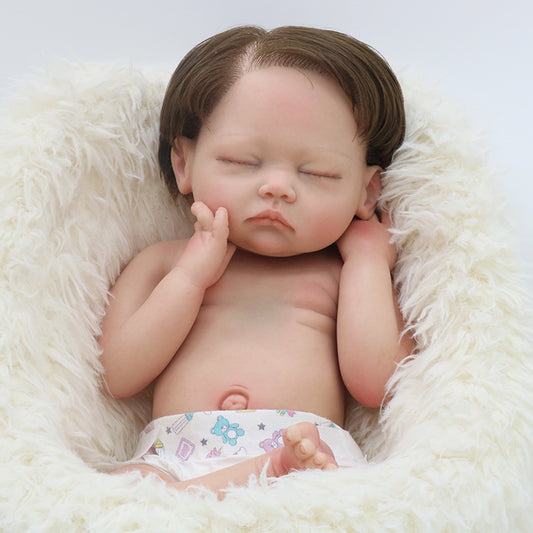 18inch 45cm Customized Cute Baby Platinum Silicone Reborn Doll Real Soft Newborn Baby Washable Christmas Gift