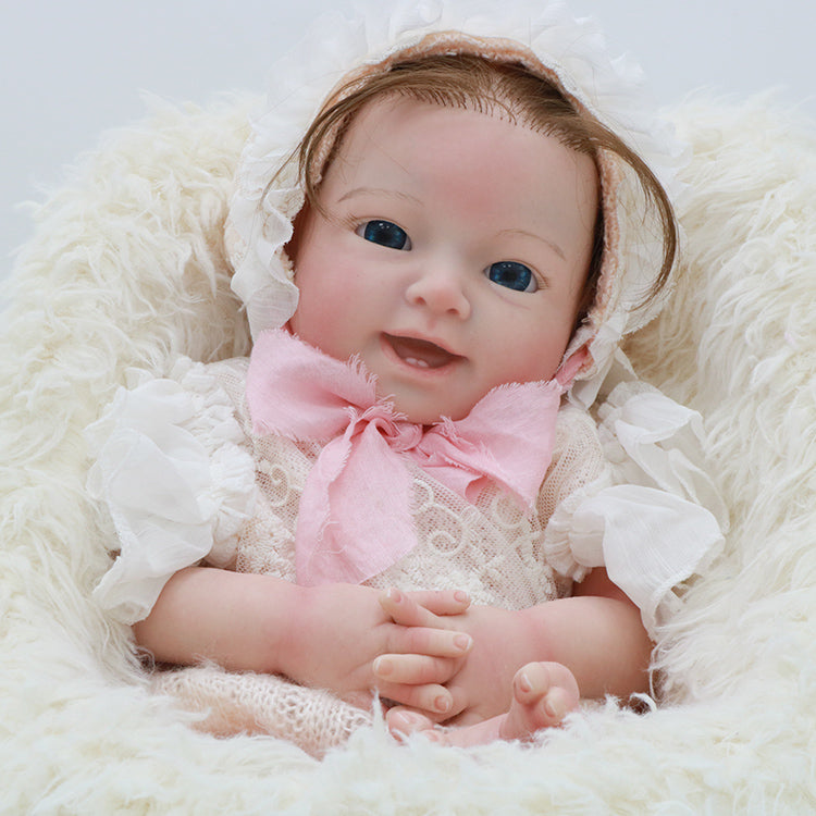 18 inch 45cm Cute Soft Silicone Reborn Dolls Character Waterprooth Newborn Baby Doll Smiling Reborn Doll