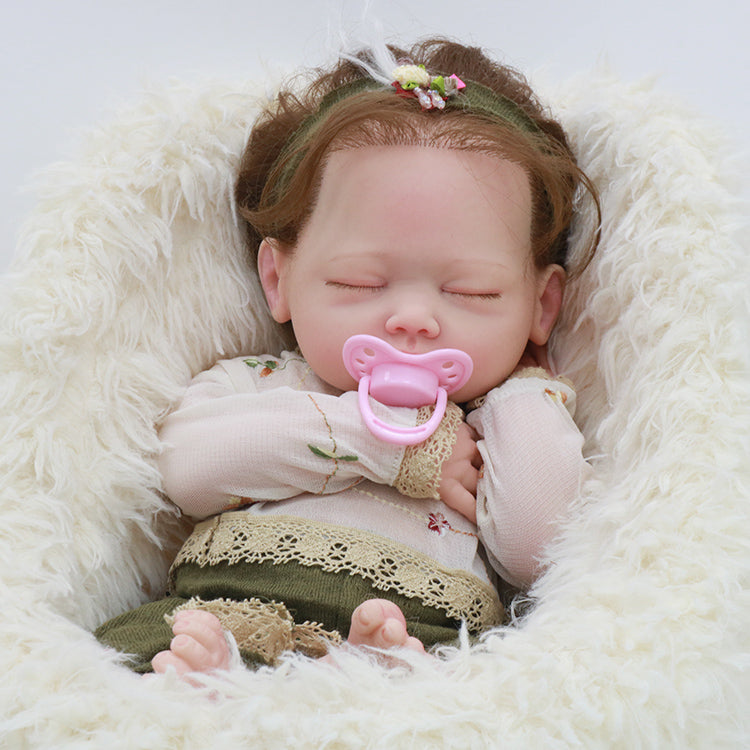 18inch 45cm Already Painted Platinum Soild Silicone Reborn Doll Cute Sleeping Baby 3D Painting with Visible Veins