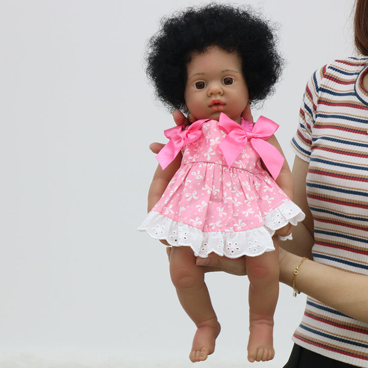 16 inch full silicone rebirth doll american reborn black silicone reborn baby dolls