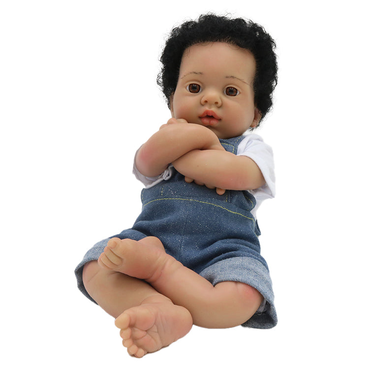 16 inch 40 cm black american real full silicone reborn baby dolls clothing for baby reborn dolls