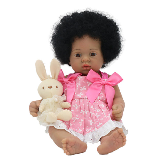 16 inch full silicone rebirth doll american reborn black silicone reborn baby dolls
