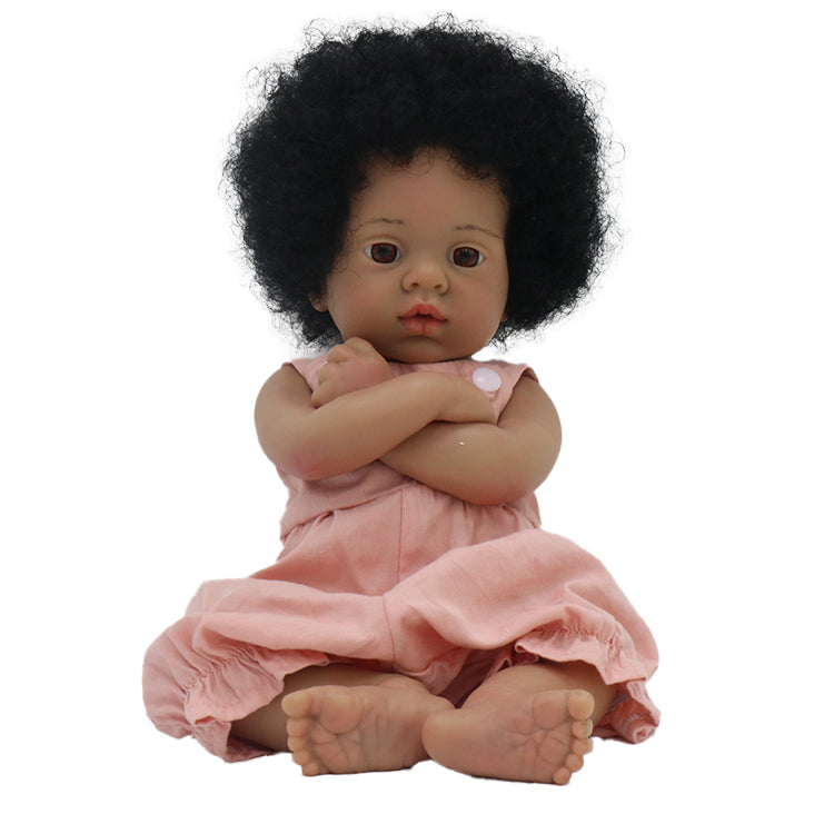 16 inch African American Reborn Baby Dolls Washable Cute Toddler Girl Newborn Doll