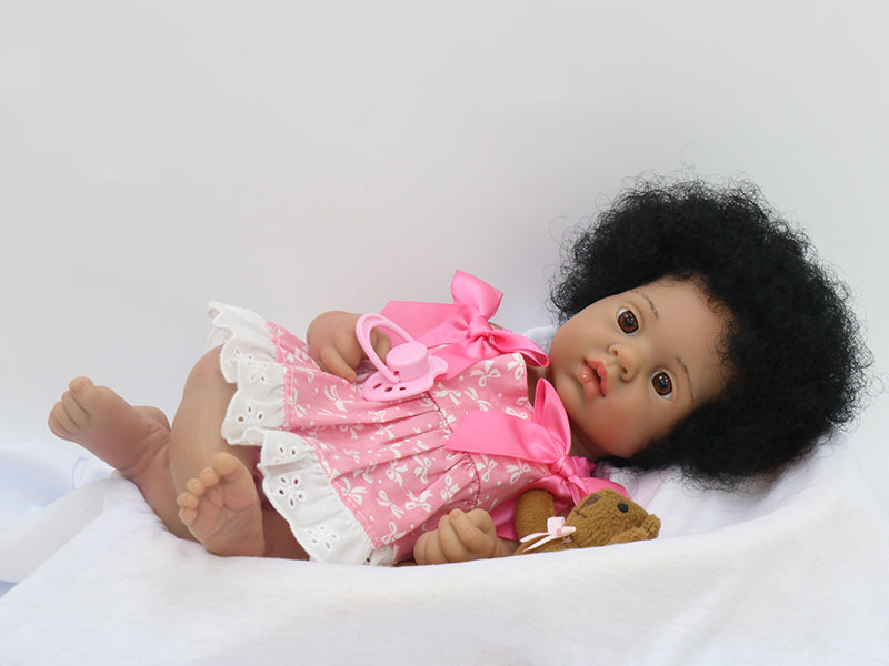 16 inch full silicone rebirth doll american reborn black silicone reborn baby dolls