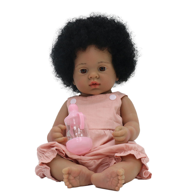 16 inch African American Reborn Baby Dolls Washable Cute Toddler Girl Newborn Doll