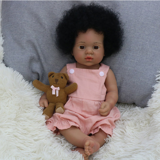 16 inch African American Reborn Baby Dolls Washable Cute Toddler Girl Newborn Doll