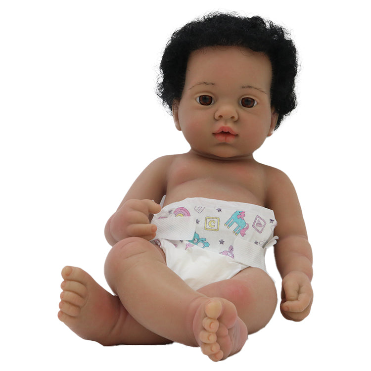 16inch Sleeping Reborn Baby Dolls Newborn Girl Doll Full Body Solid Silicone Super Realistic Silicone Black Reborn Baby Dolls