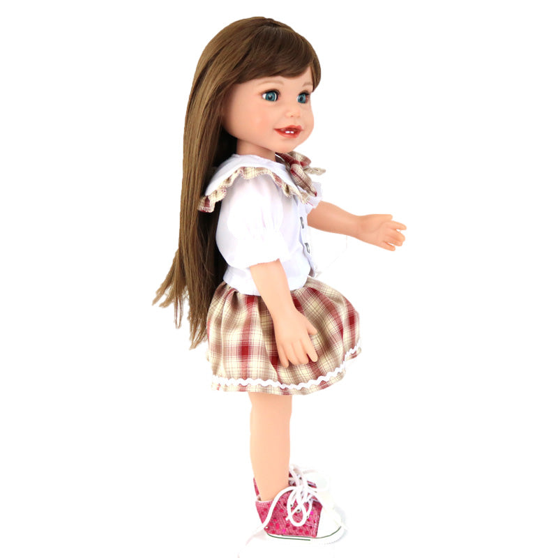 18 inch 45 cm American Doll Full Silicone Vinyl Bebe Reborn Girl Cute Reborn Toys For Holiday Gifts