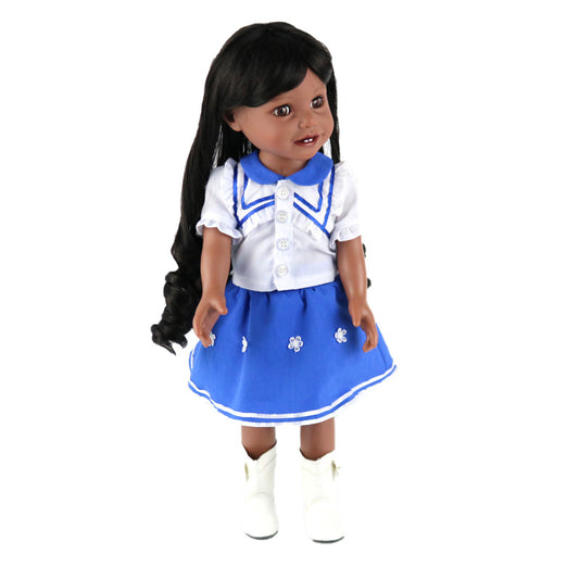 18 inch 45cm Handmade Full Body Vinyl Reborn American Dolls Realistic Black Skin Silicone Baby Girls Doll Toys Gift