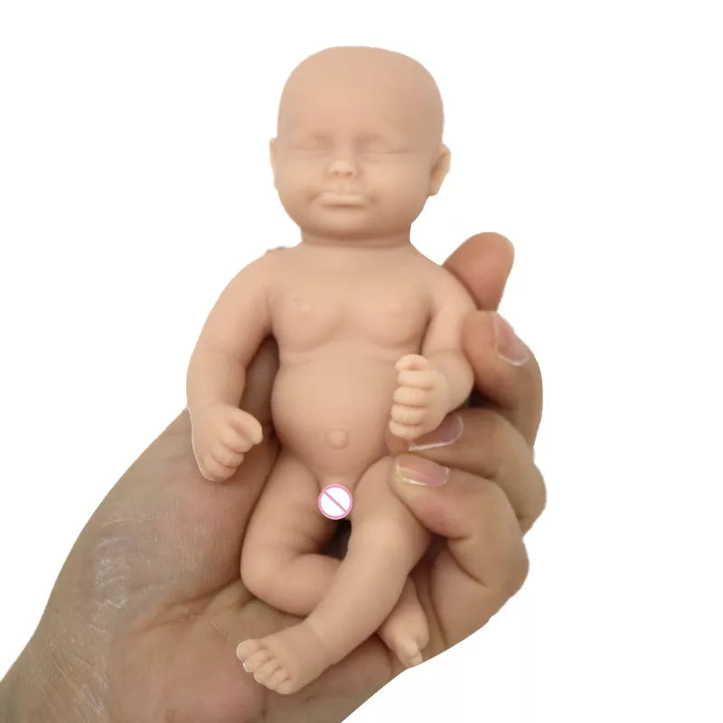 6Inch 15cm Solid Silicone Newborn Bebe Sleeping Unpainted Unfinished Doll Diy Blank Reborn Dolls Stretchy Reborn Baby