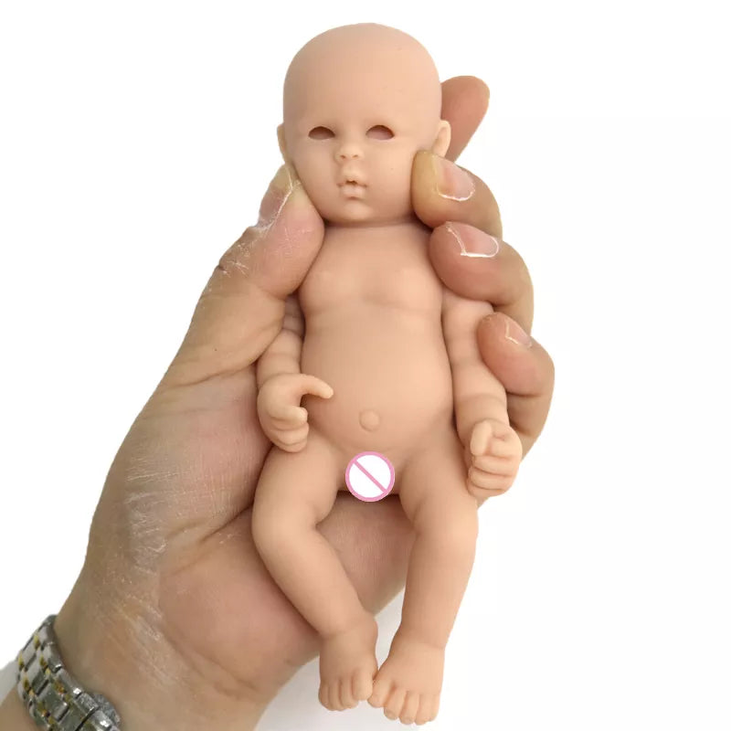 6Inch 15cm Solid Silicone Newborn Bebe Sleeping Unpainted Unfinished Doll Diy Blank Reborn Dolls Stretchy Reborn Baby