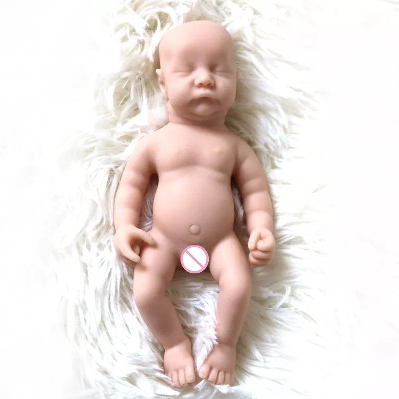 6Inch 15cm Solid Silicone Newborn Bebe Sleeping Unpainted Unfinished Doll Diy Blank Reborn Dolls Stretchy Reborn Baby