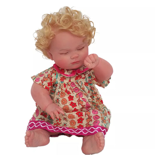 18 inch Original Lifelike Handmade Reborn Toddler Dolls Detailed Painting Hand-rooted Hair Collectible Art Baby Doll