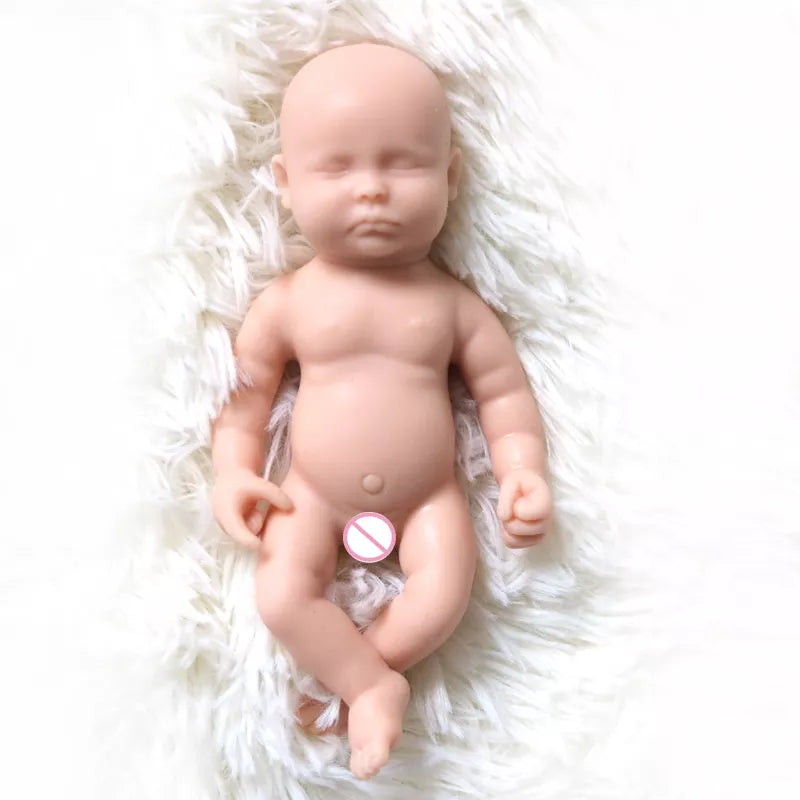 6Inch 15cm Solid Silicone Newborn Bebe Sleeping Unpainted Unfinished Doll Diy Blank Reborn Dolls Stretchy Reborn Baby