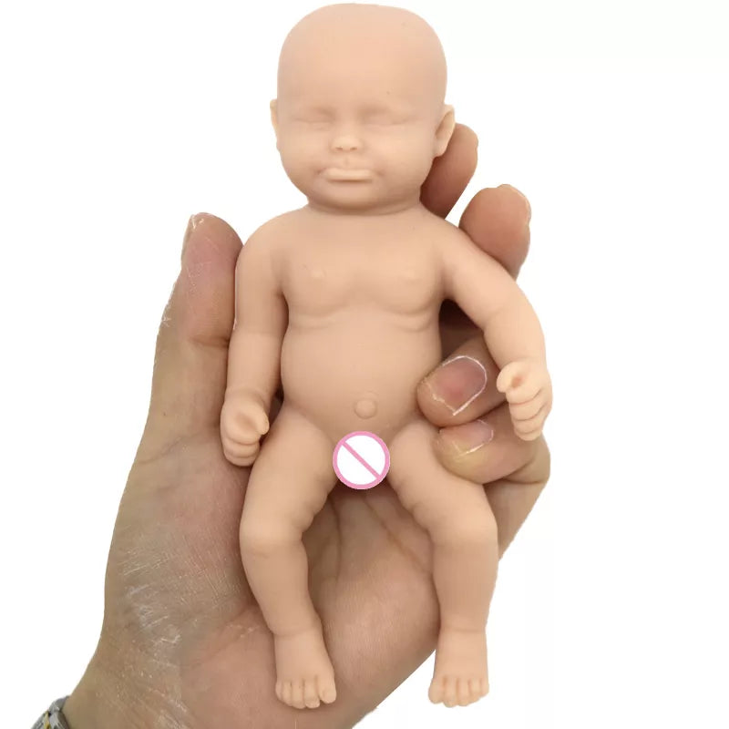 6Inch 15cm Solid Silicone Newborn Bebe Sleeping Unpainted Unfinished Doll Diy Blank Reborn Dolls Stretchy Reborn Baby