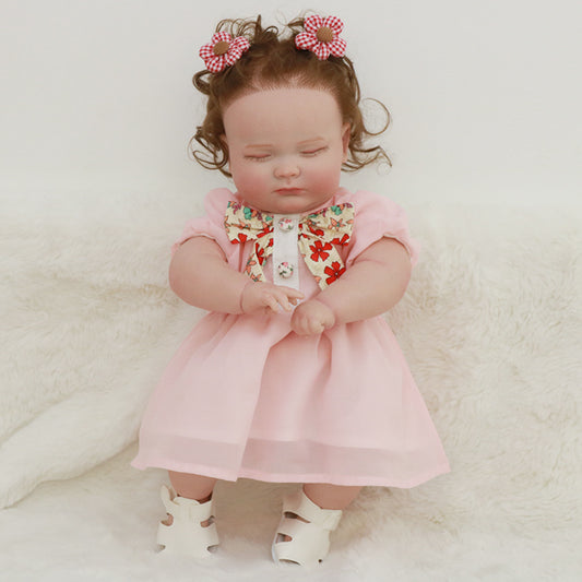 18 inch 46cm cloth body  Hot Selling In Store Baby Dolls Reborn Newborn Baby Dolls Silicone Cute Soft Handmade Real Soft Reborn Bebe Doll