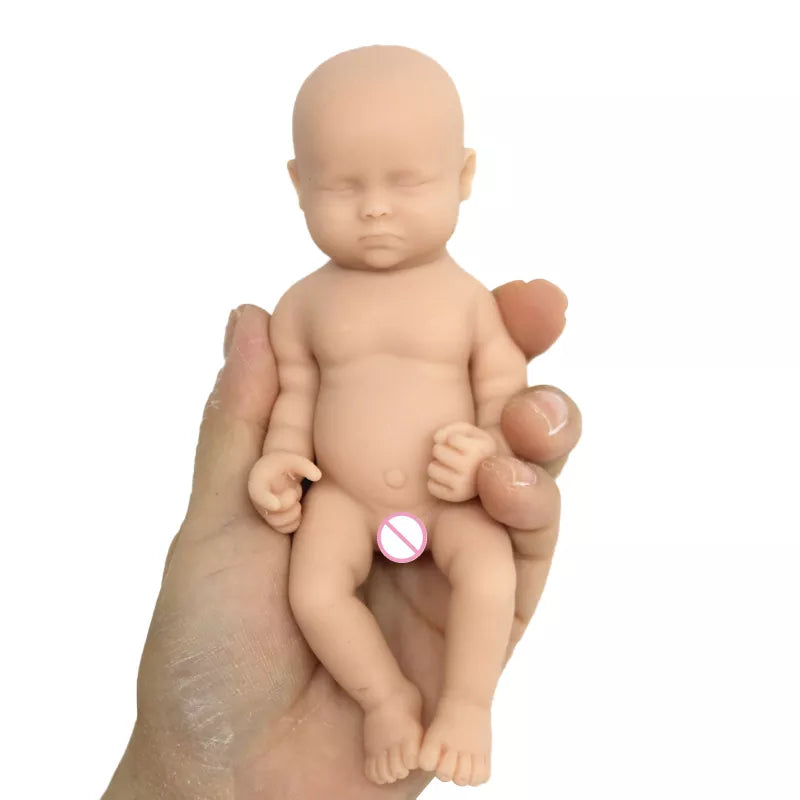 6Inch 15cm Solid Silicone Newborn Bebe Sleeping Unpainted Unfinished Doll Diy Blank Reborn Dolls Stretchy Reborn Baby