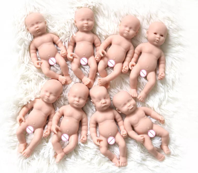 6Inch 15cm Solid Silicone Newborn Bebe Sleeping Unpainted Unfinished Doll Diy Blank Reborn Dolls Stretchy Reborn Baby