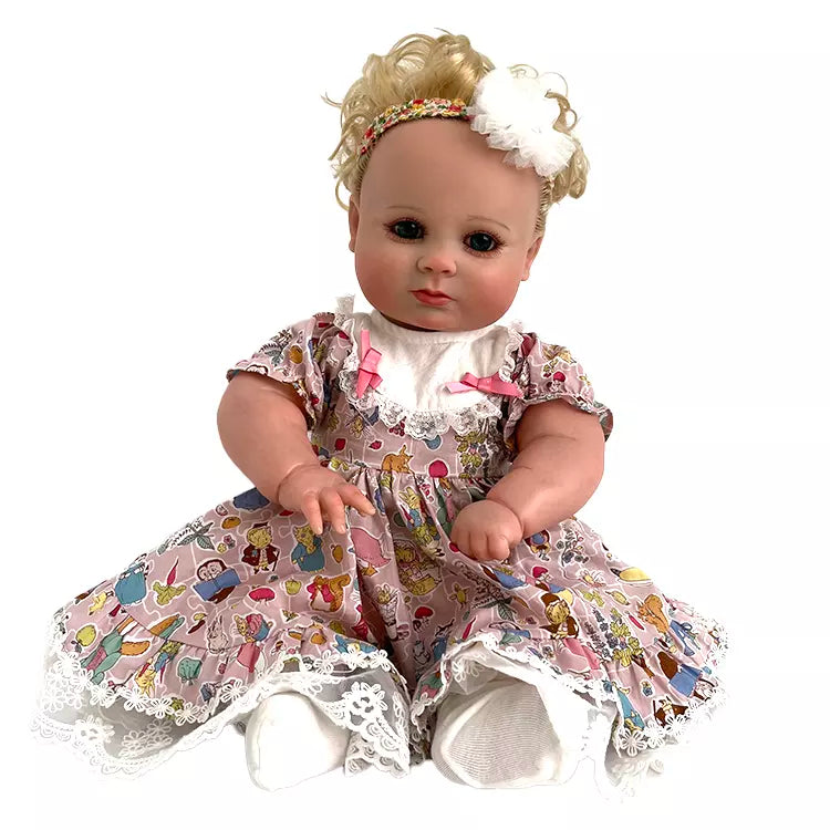High Quality Painting 18 inch Silicone Vinyl Adorable Lifelike Baby Bonecas Girl Bebe Doll Reborn