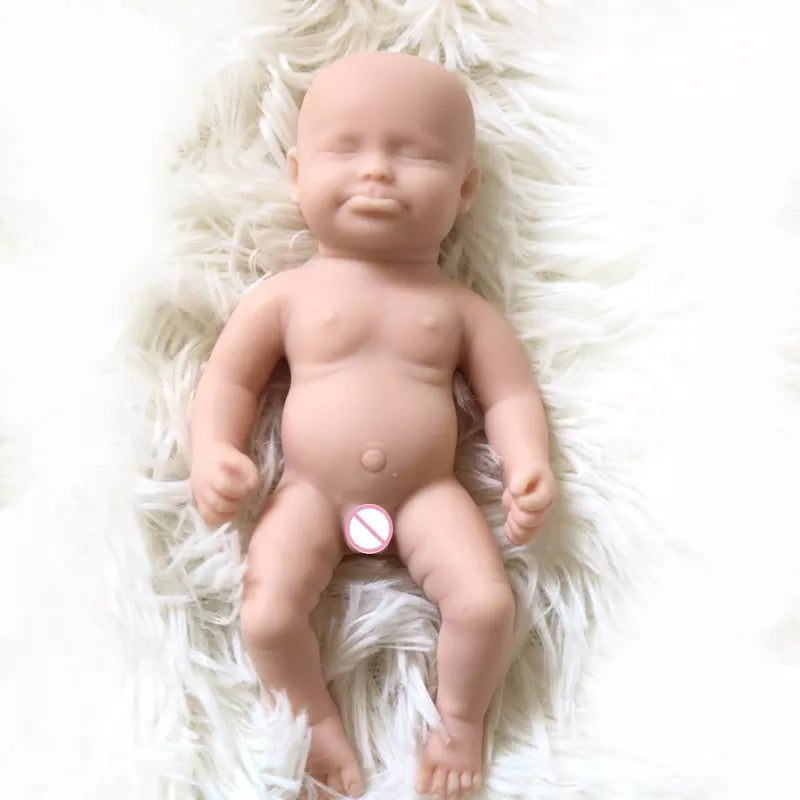 6Inch 15cm Solid Silicone Newborn Bebe Sleeping Unpainted Unfinished Doll Diy Blank Reborn Dolls Stretchy Reborn Baby