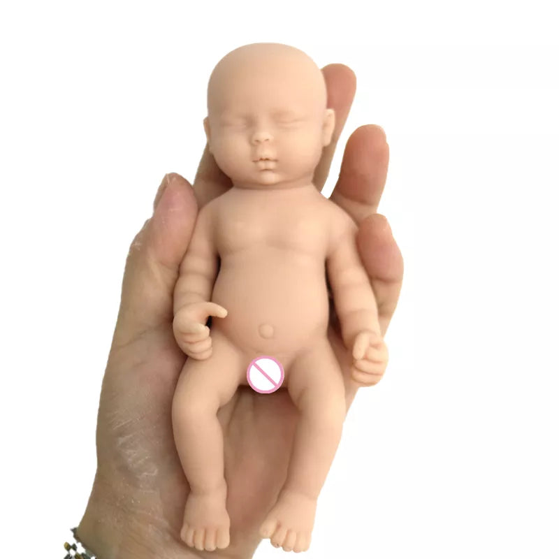 6Inch 15cm Solid Silicone Newborn Bebe Sleeping Unpainted Unfinished Doll Diy Blank Reborn Dolls Stretchy Reborn Baby