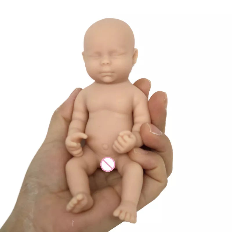 6Inch 15cm Solid Silicone Newborn Bebe Sleeping Unpainted Unfinished Doll Diy Blank Reborn Dolls Stretchy Reborn Baby