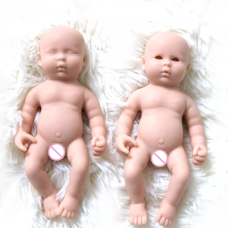 6Inch 15cm Solid Silicone Newborn Bebe Sleeping Unpainted Unfinished Doll Diy Blank Reborn Dolls Stretchy Reborn Baby