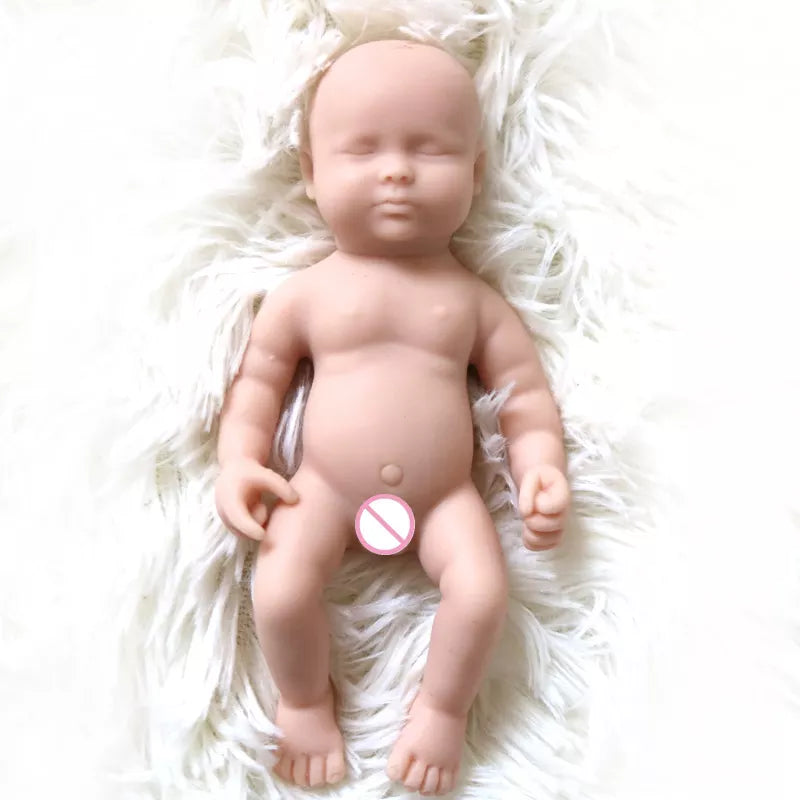 6Inch 15cm Solid Silicone Newborn Bebe Sleeping Unpainted Unfinished Doll Diy Blank Reborn Dolls Stretchy Reborn Baby