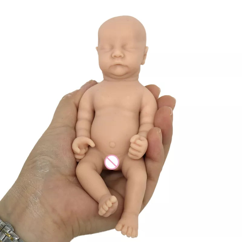 6Inch 15cm Solid Silicone Newborn Bebe Sleeping Unpainted Unfinished Doll Diy Blank Reborn Dolls Stretchy Reborn Baby