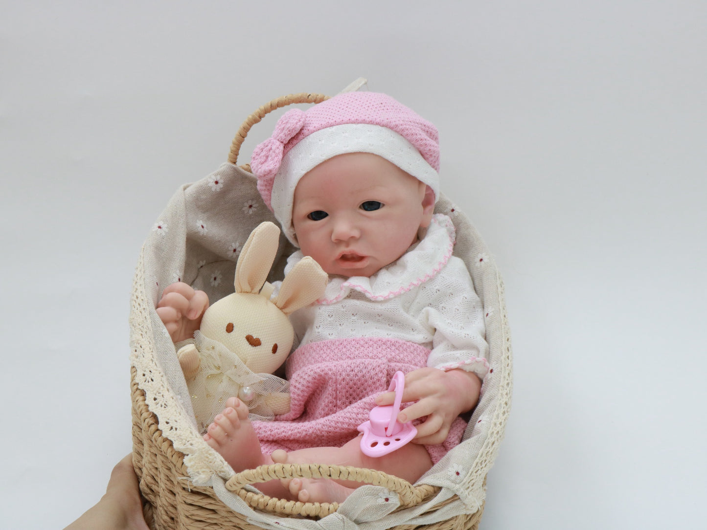 16INCH 40CM Realistic Doll Closed Eyes Sleeping Soft solid Silicone Baby Cute Newborn Girl