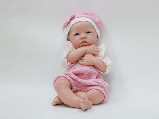 16INCH 40CM Realistic Doll Closed Eyes Sleeping Soft solid Silicone Baby Cute Newborn Girl
