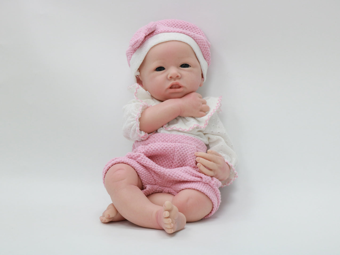 16INCH 40CM Realistic Doll Closed Eyes Sleeping Soft solid Silicone Baby Cute Newborn Girl