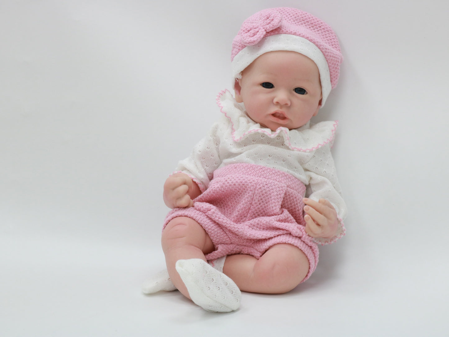 16INCH 40CM Realistic Doll Closed Eyes Sleeping Soft solid Silicone Baby Cute Newborn Girl