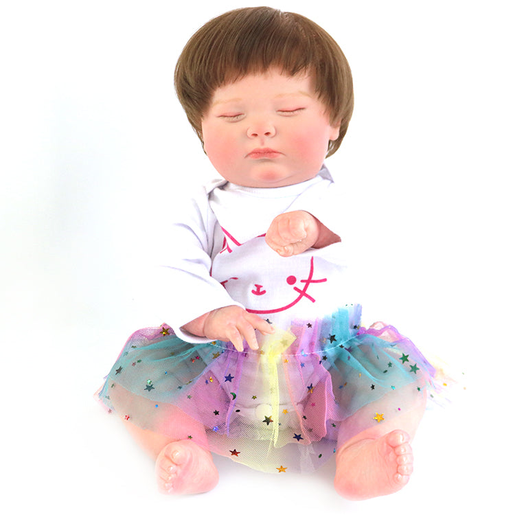 18 inch 45 cm cloth body Reborn Doll Joseph Advance Hand Painting Bebe Reborn Realista Newborn Joseph Asleep Baby Doll