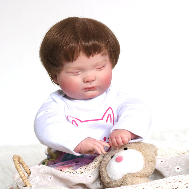 18 inch 45 cm cloth body Reborn Doll Joseph Advance Hand Painting Bebe Reborn Realista Newborn Joseph Asleep Baby Doll