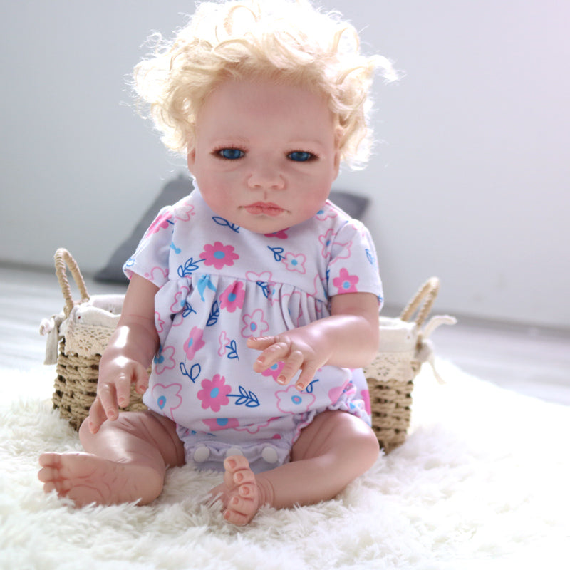 18 inch 45cm full silicone Manufacturer ODM New  Handmade Silicone Baby Doll Realistic Lifelike Reborn Girl Doll