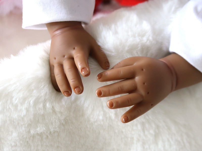 22inch 55cm Black Skin New Style Hand Planting Vinyl Reborn Doll Real Life African Soft Touch Baby Dolls for kid