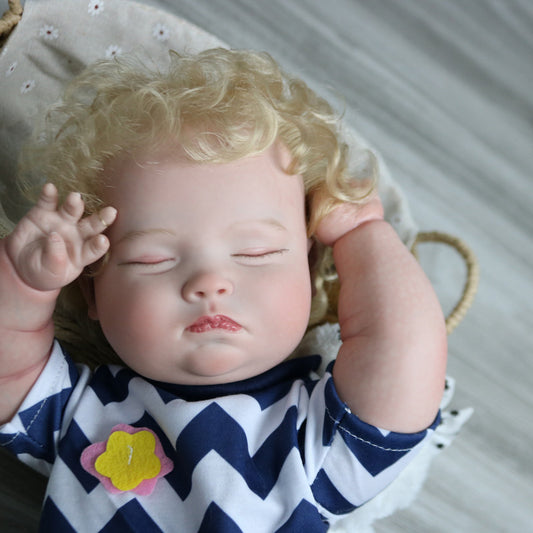 18 inch 45 cm girl Original Lifelike Handmade Reborn Toddler Dolls Detailed Painting Hand-rooted Hair Collectible Art Baby Doll