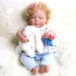 18 inch  45 cm girl reborn baby doll Weighted Soft Vinyl Lifelike Newborn Toddlers with Blonde Curly Hair