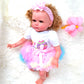 22inch 55cm New Fashion Reborn Toddler Dolls Soft Cloth Body Hand-Detailed Painting Hand Rooted Hair Reborn Babies Doll for Girls