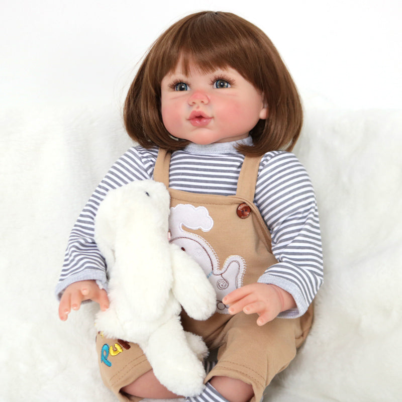 22 inch soft cloth body silicone vinyl reborn baby doll