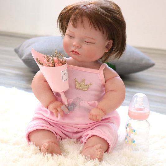 18 inch 45 cm Bebe Doll Top Quality Real Baby Reborn Hand-Detailed Painting 3D Skin Tone Hand rooted Blonde Hair Girl Doll
